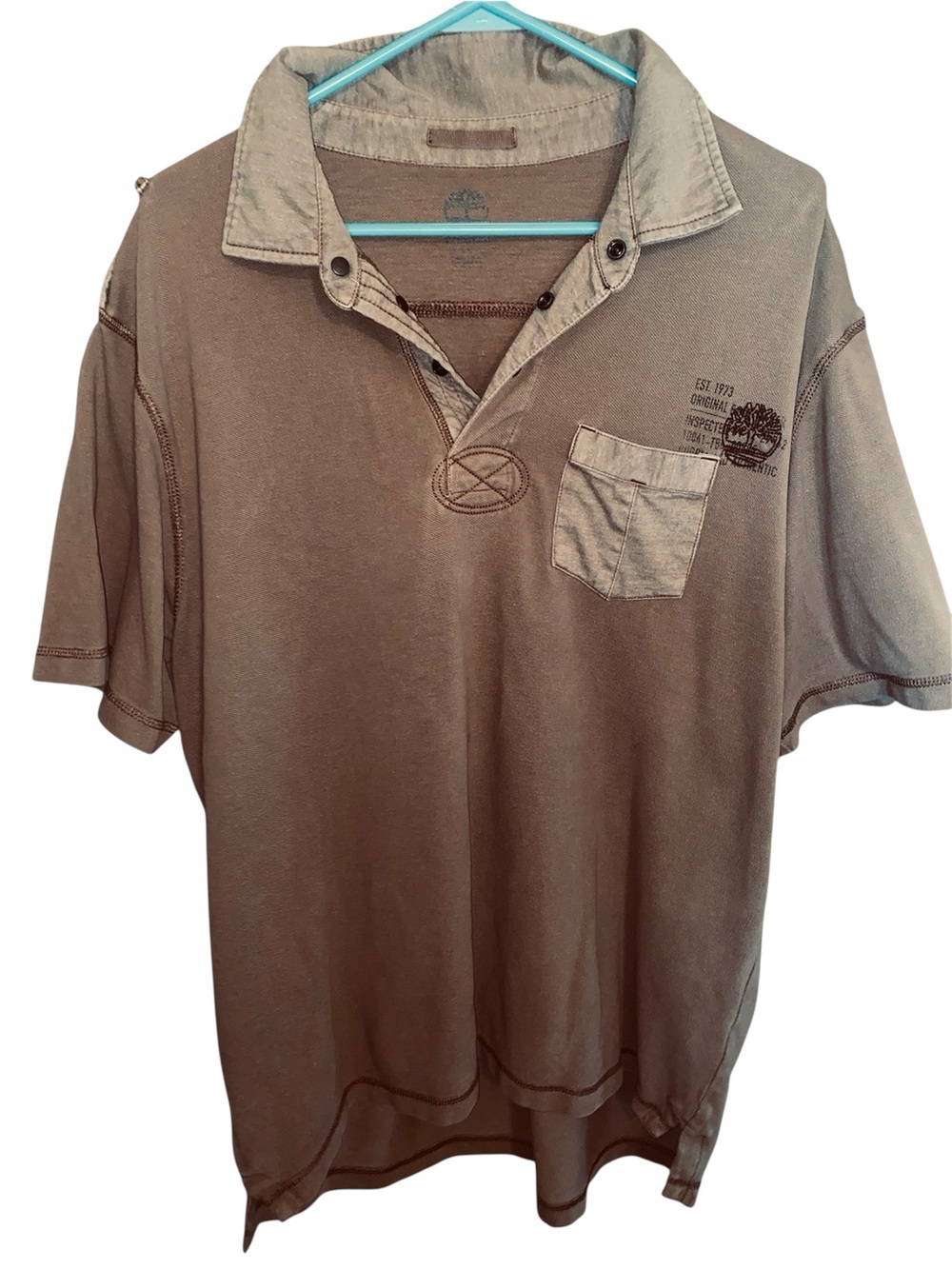 Timberland "Weathergear" Mens heavy cotton knit polo shirt SZ LARGE